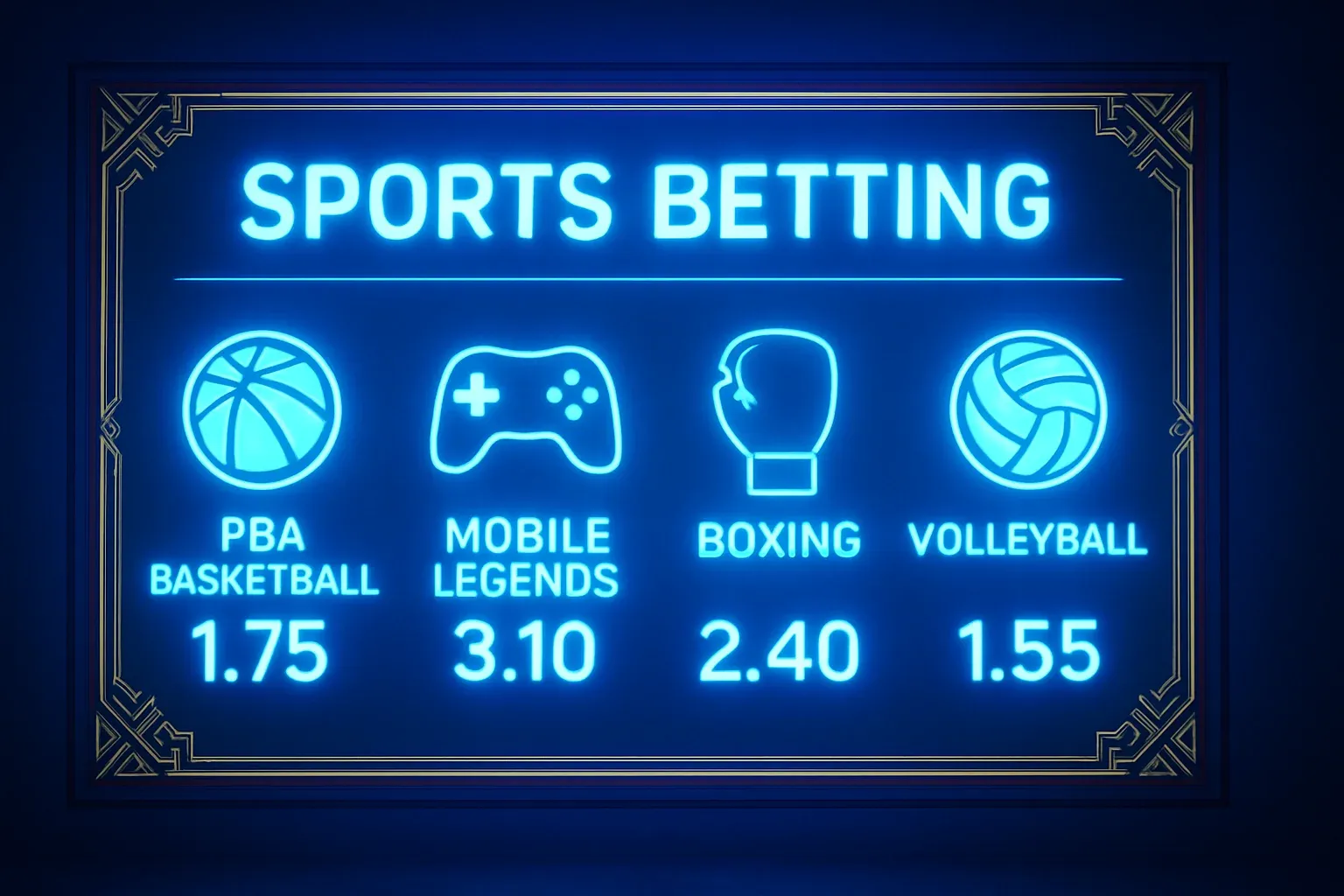 Sports betting markets with PBA, Mobile Legends, boxing, volleyball, football odds